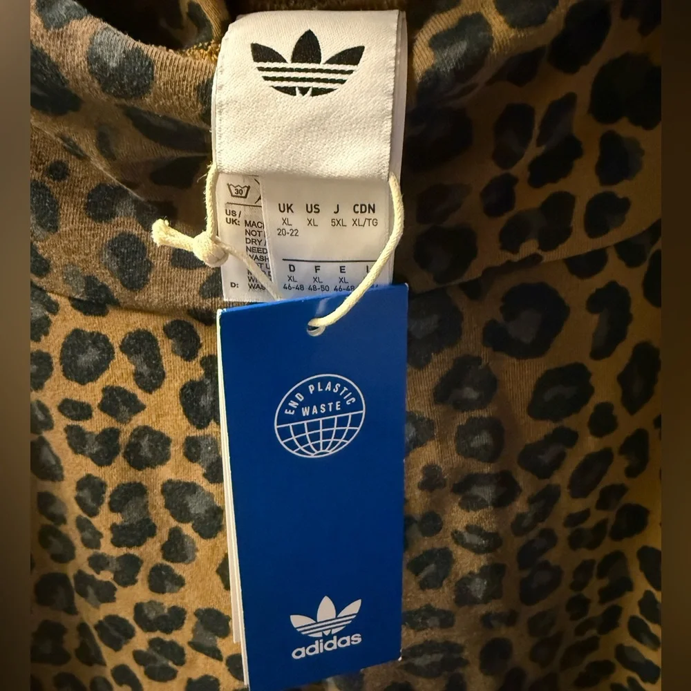 Adidas Leopard Print 3 Stripe Leggings Women’s Size XL - Picture 7 of 10